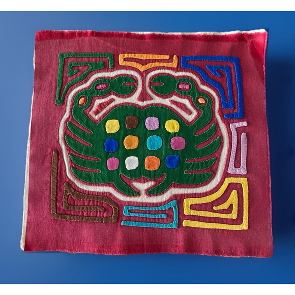 Unbranded Other - Vintage Kuna Mola Crab San Blas Panama Textile Reverse Appliqué Folk Art 8.5"x8"